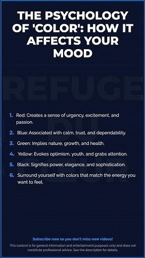 The Psychology of 'Color': How It Affects Your Mood\n\nRed: Creates a se...