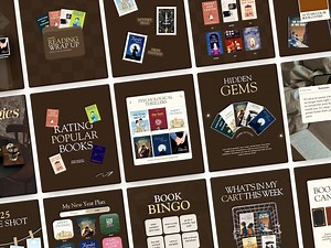 Brown Bookstagram Canva Templates, Booktok Canva Post, Cozy Trendy Bookstagram Posts, Bookish Instagram, Book Lovers, Influencers, Authors - Etsy