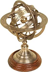 Deco 79 Brass Metal Compass Armillary Globe, 11" x 8" x 8", Gold
