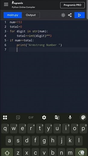 Python Program to Check Armstrong Number | Simple Python Code 🔥#python #armstrong