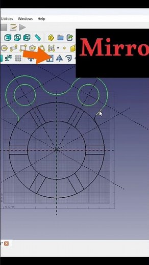 use of mirror tool in draft workbench FreeCAD #freecadtutorial #freecad #mirror
