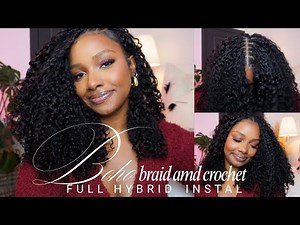 Cut Down On Time With This Full Boho Braid and Crochet Instal | Using Crochet Human Hair | ft Ywigs