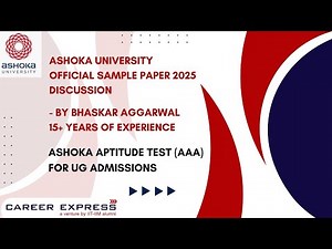 Ashoka University UG admissions entrance AAA official sample paper discussion