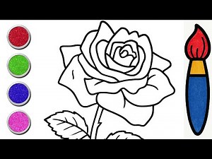 Color in Rose Drawing | Easy & Cute Flower Coloring for Kids | Color With Musa