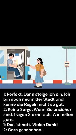 German for everyday life! Learn how to talk to a bus driver-perfect for beginners. #learngerman