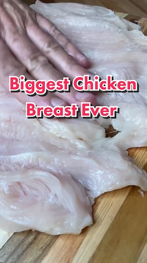 Feathering out a chicken breast! Better than butterflying and pounding...