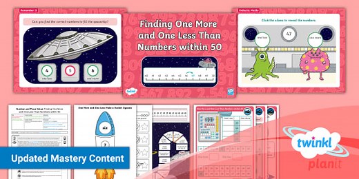 PlanIt Maths Year 1 Number and Place Value within 50 Lesson Pack 44: Finding One More and One Less Than Numbers within 50