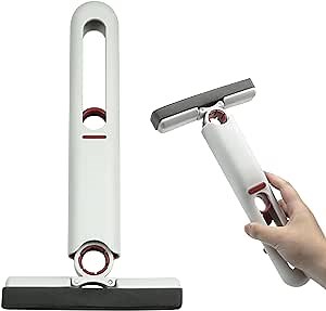 Protable Mini Mop Sponge Mop - Self Squeeze Mini Mop Small Mop Suitable for Kitchen, Bathroom, Living Room, Dorm, Car and Glass (1 Sponge Head + 1 Squeeze Handle)