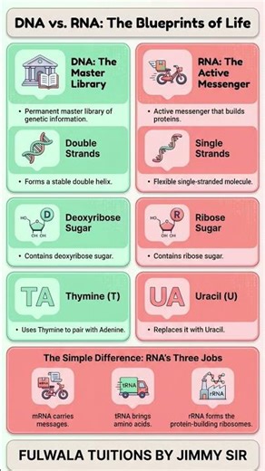 DNA V/S RNA SCIENCE FUNDAMENTALS 🧬🧬🧬🧬🧬