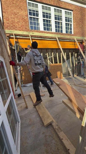 Installing an LVL beam is a complex structural job that requires precision and experience #building