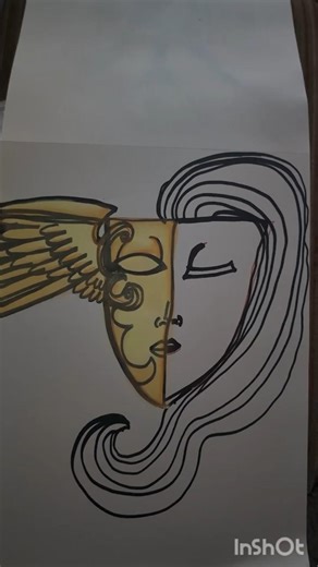 pastel over sharpie doodle #art