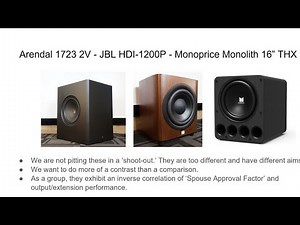 3 High-End Subwoofers Compared: JBL, Monolith, Arendal Sound