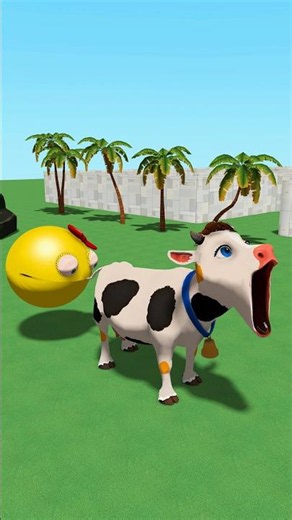 Pac-Man and the Cow #friendship #pacman #cow