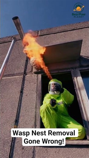 Flamethrower Fails: Wasp Nest Fire... #shorts #viralshorts