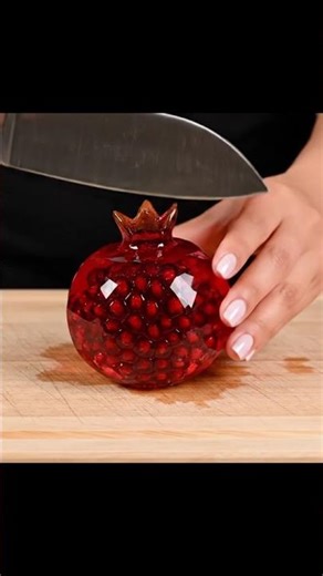 Crystal Pomegranate Slicing ASMR 💎 Ultra Satisfying Ruby Cuts