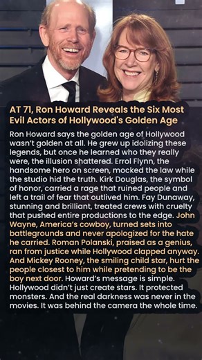AT 71, Ron Howard Reveals the Six Most Evil Actors of Hollywood's Golden Age #shorts