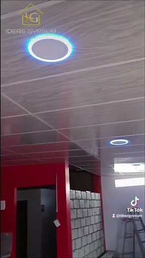 tumbado desmontable con placas de PVC Gypsum vinil duelas de PVC diseños Gypsum y luces LED