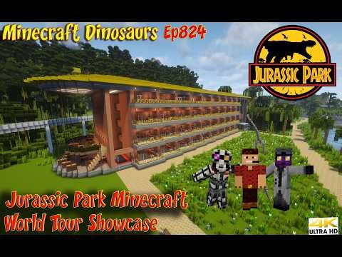 Jurassic Park Minecraft World Tour | @NoBrainerGamer1 | @SharedHellscapeJW Minecraft Dinosaurs Ep824