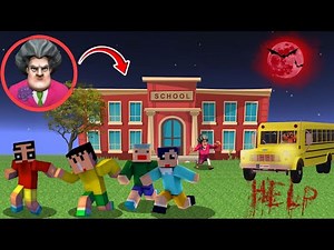 SHINCHAN and Oggy TRAPPED The SCARY TEACHER in Minecraft!😱😨