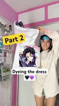 Part 2: Dyeing the red carpet dress inspired by Shinobu 💜🖤 #demonslayer #shinobukocho #diyfashion