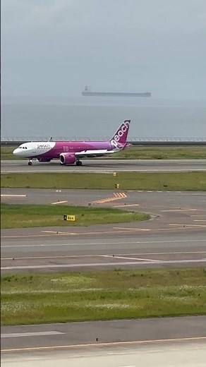 The plane of Peach Aviation is landing in Centrair!セントレアでピーチ航空の飛行機が着陸🛬
