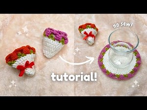 How To Crochet Flower Bouquet Coaster For Beginners🌷Crochet Tutorial