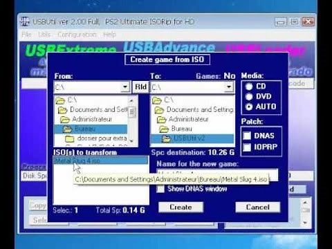 USBUtil v2 2 rev1 0 convert iso to ul and play game to ps2 from HDD