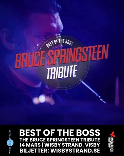 Wisby Strand on Instagram: "Julklappstips #1 14/3 | Best of The Boss - The Bruce Springsteen Tribute Sångaren/gitarristen Anders Eriksson och trummisen Robin Waernquist realiserade drömmen om en riktigt bra Springsteen tribute. Efter flera succéturnéer med utsålda hus till publikens jubel är det återigen dags för turné under våren 2026. Den 14/3 är det turnépremiär hos oss på Wisby Strand. Högt tryck på biljetterna så se till att säkra din plats idag till en oförglömlig kväll. Bossen under grane