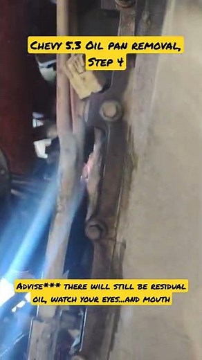 Chevy 5.3 Oil pan removal, Step 4 (12' Truck, 2wd) #junkyardfresh #garagemusic #mechanic