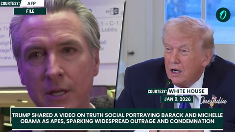 Newsom blasts Trump over ‘racist’ Obama video; shares Trump–Epstein pig image | Trump humiliated