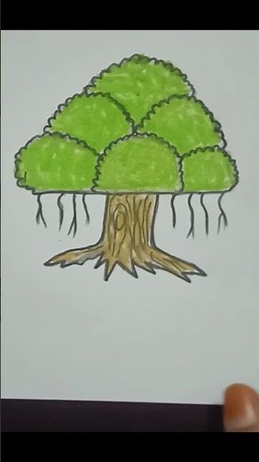 How to draw a banyan tree with pencil #banyan #banyantree #easyart