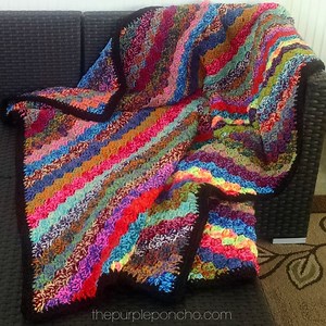 Crochet Corner-to-Corner Scrap Yarn Blanket - Free Pattern - The Purple Poncho