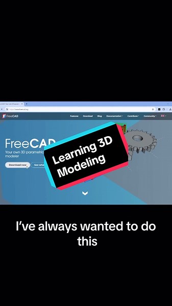 It may be slow, but it’s going to be a ride. Can’t wait to build my first thing #3dmodeling #3d #freecad #beginner #newtotiktok #helloworld #fyp #learningisfun