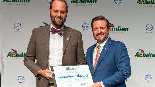 Jonathan Adams named Acadian Companies Support Employee of the Year