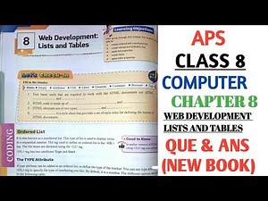 APS class 8 Computer| Live Wire | Chapter 8 WEB DEVELOPMENT LISTS AND TABLES @nksclasses ​