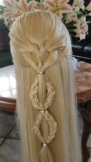 heart shaped knot hair 🎀 #braid #braids #braidstyles #braidstyle #hair #hairstyle #braidsviews