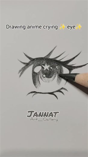 How to draw anime crying ✨ eye✨ #drawing #artandcraft #art #eyetutorials #drawingideas