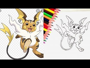HOW TO DRAW SHINY RAICHU MEGA POKEMON - Vẽ Shiny Raichu Pokemon.