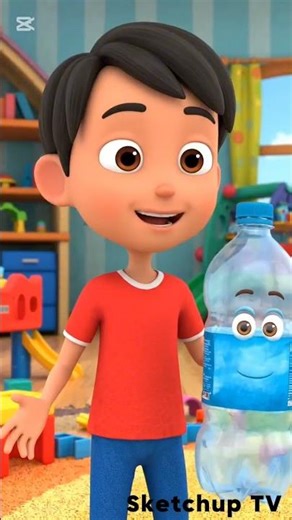 Angry Water Bottle 😂 | Funny 3D Animation Short#kidsfun #cattoonanimation #funnyshorts #SketchupTV