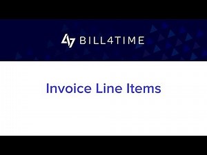 Invoice Line Items | Bill4Time - Invoicing