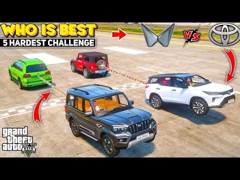 Tug of war between Fortuner Vs Endeavour In GTA 5 | Hardest Challenge | Dg Verse