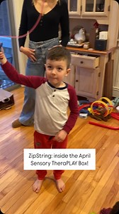 Comes with 3 different string lengths so you can do all sorts of tricks (including having someone jump or walk through the spinning loop!) ZipString is inside the April Sensory TheraPLAY Box- follow the Linktree in our main profile page to get this month’s box! 🫶 #sensorybox #sensorytoys #sensoryprocessing #autismspectrum #sensoryplay #sensoryactivity #forkids #subscriptionbox | Sensory Theraplay Box