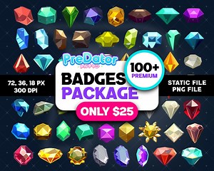Dazzling Gemstone Badges: 100  Badge Packs for Twitch Streamers, Gamers, and More! - Etsy