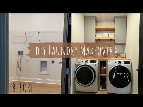 DIY Laundry Room Makeover | DIY Floating Shelves