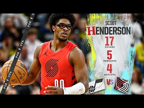 Scoot Henderson Highlights | 17 PTS | Portland Trail Blazers at Utah Jazz