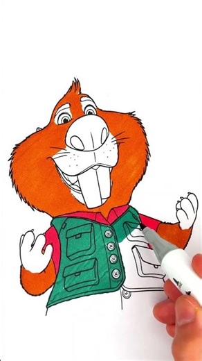 Relaxing Beaver Coloring Satisfying Cartoon Art | ASMR Shorts