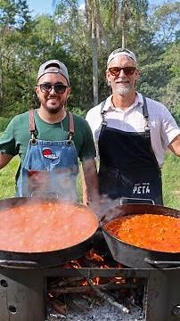 Guiso Carretero en el Disco Arado 🥘🔥 #guiso #carretero #disco #parrilla #tutorial #receta #vlog #fyp