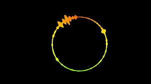 Download Circle shaped digital sound waves on black background. for free