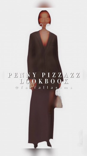 Penny Pizzazz, San Myshuno's up & coming celebrity stylist updated lookbook! All CC is linked on my Tumblr, @FarfallaSims🖤🕊️🌿 #simstok #sims4 #sims4aesthetic #simsaesthetic #thesims #thesims4