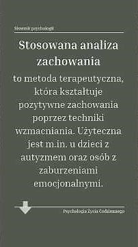 Co to jest stosowana analiza zachowania?